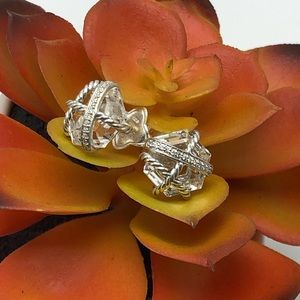 David Yurman Cable Wrap Earrings Crystal